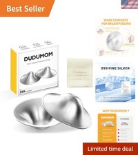 The Silver Nursing Cups - 999 Silver Nipple Cover for Breastfeeding Sore Nip...