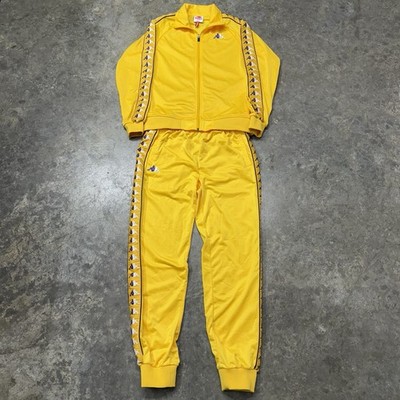 Kappa 2 Piece Banda Carambie Mens Tracksuit S Top M Pants Yellow Lakers Colorway
