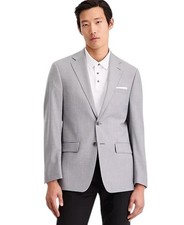 Calvin Klein Mens Slim fit Wool Suit Jacket Blazer 40 R Light Grey Solid