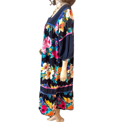 Vintage Appel Leisure Wear Floral House Patio Dress Muumuu Tiered Peasant Sz M - Picture 2 of 4