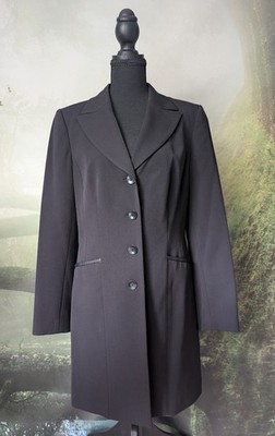 Caslon Womens Buttoned Black Blazer Jacket Size 4