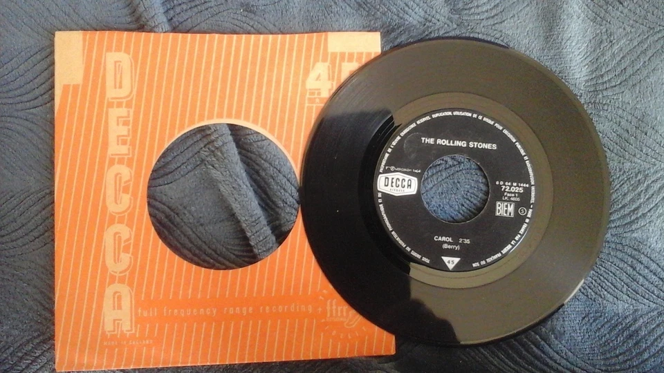RARE - THE ROLLING STONES - CAROL - DECCA 72025 - SP - 1964- FRENCH - VG+ - Photo 1/2