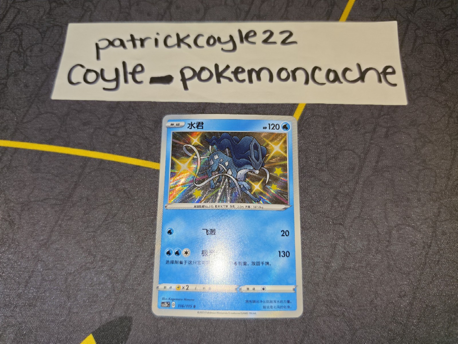 Suicune Shiny Holo Rare Chinese Card CS2bC 116/115 NM