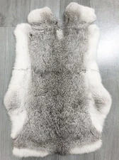 Soft Rabbit Hide Fur High Quality Skin Pelt For DIY Craft Leather Natural Gray