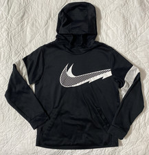 Youth Nike Dri-Fit Graphic Fleece Hoodie, Medium, Black, Swoosh