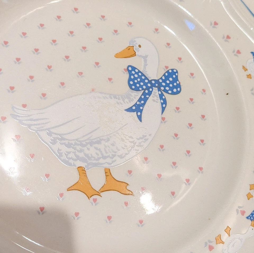 Vtg Brick Oven Stoneware Goose Dishes Set 14pc Dinner Salad Saucer Plates Bowls - Image 2 of 4