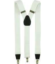 Club Room Mens Stretch Medium Suspenders, White, One Size
