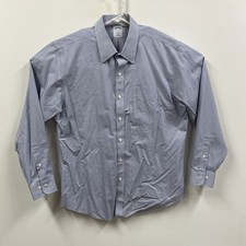 Brooks Brothers Regent Non-Iron Cotton Dress Shirt Blue Check 16.5 4/5