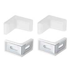 8 Pack 29x29x18mm Plastic Corner Brackets 2 Hole L Shape Right Angle Brace White