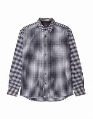 PECKOTT Mens Shirt XL Blue Gingham Cotton AJ10