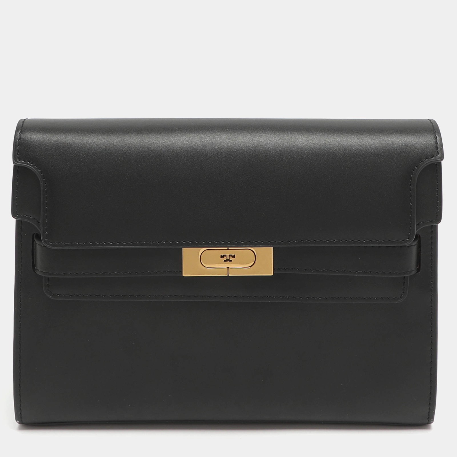 Tory Burch Lee Radziwill Black Leather Shoulder Bag