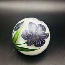 Vintage Steven Lundberg Prototype #1 Art Glass Paperweight Purple Floral 1997