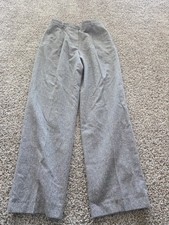Liz Claiborne Lizsport Pants Women's 12 Gray Wool Houndstooth High Rise USA VTG