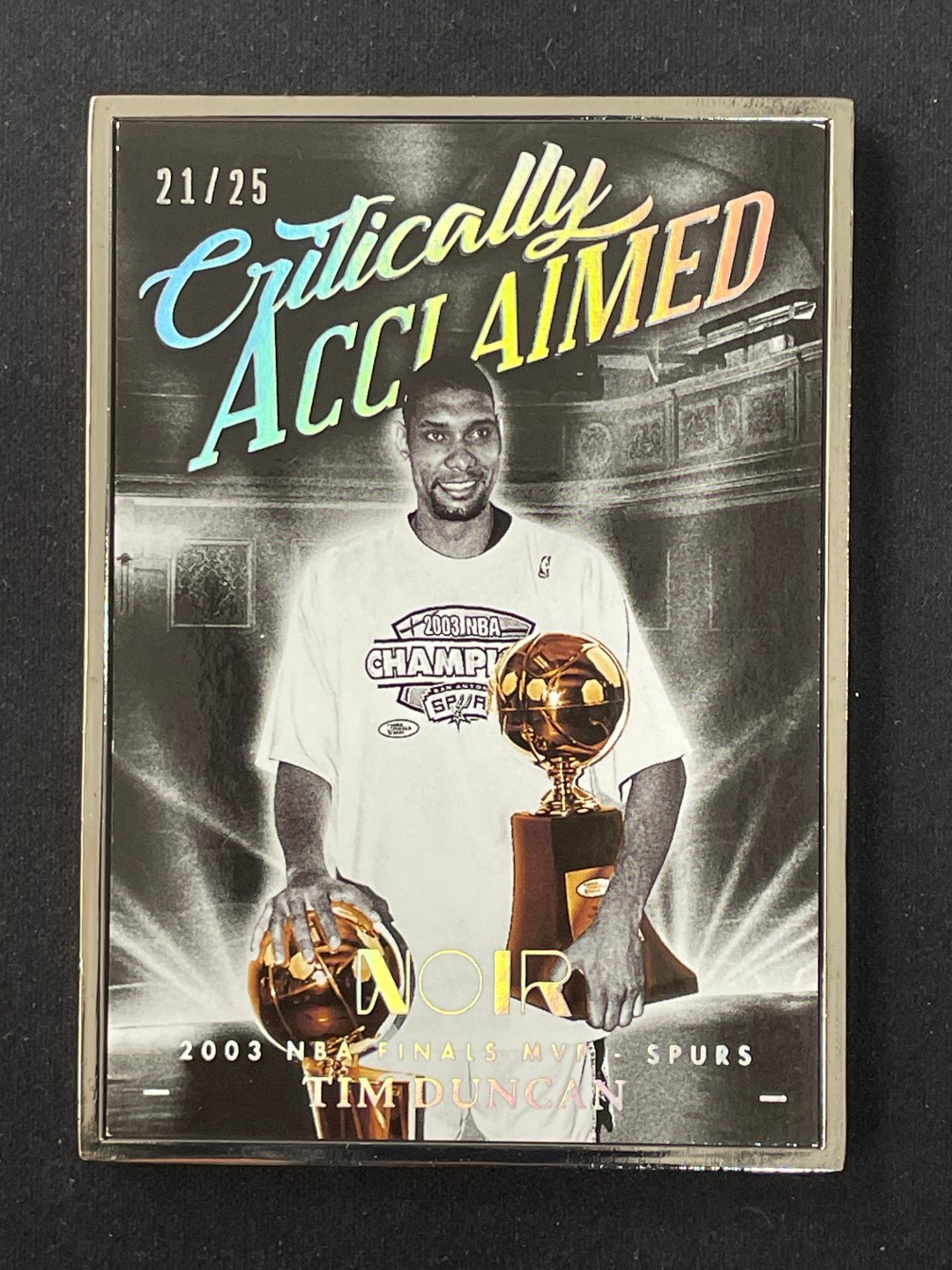 Tim Duncan 2023-24 Panini Noir Critically Acclaimed Holo Silver /25 #300