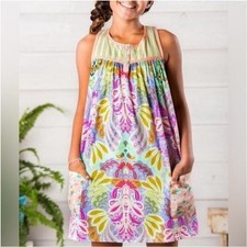 Matilda Jane 435 Girls Size 8 Dress Adventure Begins Treasure Hunt Paisley