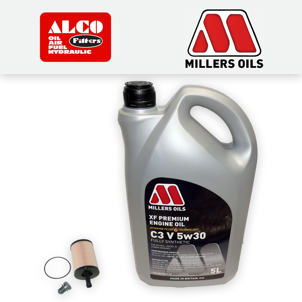 SERVICE KIT for AUDI A3 (8P) 1.9 TDI ALCO OIL FILTER and MILLERS OIL (2003-2012)