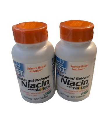 2PK Doctor's Best TimeRelease Niacin w/ niaxtend NonGMO VegGlutFree 500mg 240 Ct