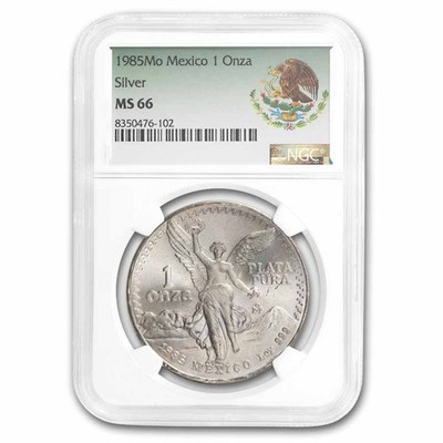 1985年 メキシコ 銀貨1oz 1985 Mexico 1 oz Silver Libertad MS-66 NGC (Coat of Arms Label) | eBay