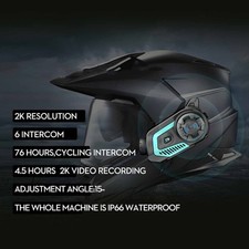Motorcycle Helmet Headset Waterproof BT Calling Music Night Wifi Mobile Conn New