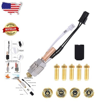 Durable Kobra 2 Ceramic Hotend: 24V 60W, Nickel-Plated Block, Titanium Throat