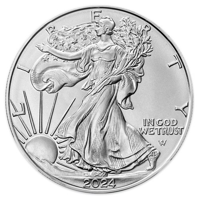 #ad 2024 $1 American Silver Eagle Brilliant Uncirculated ASE $110.34