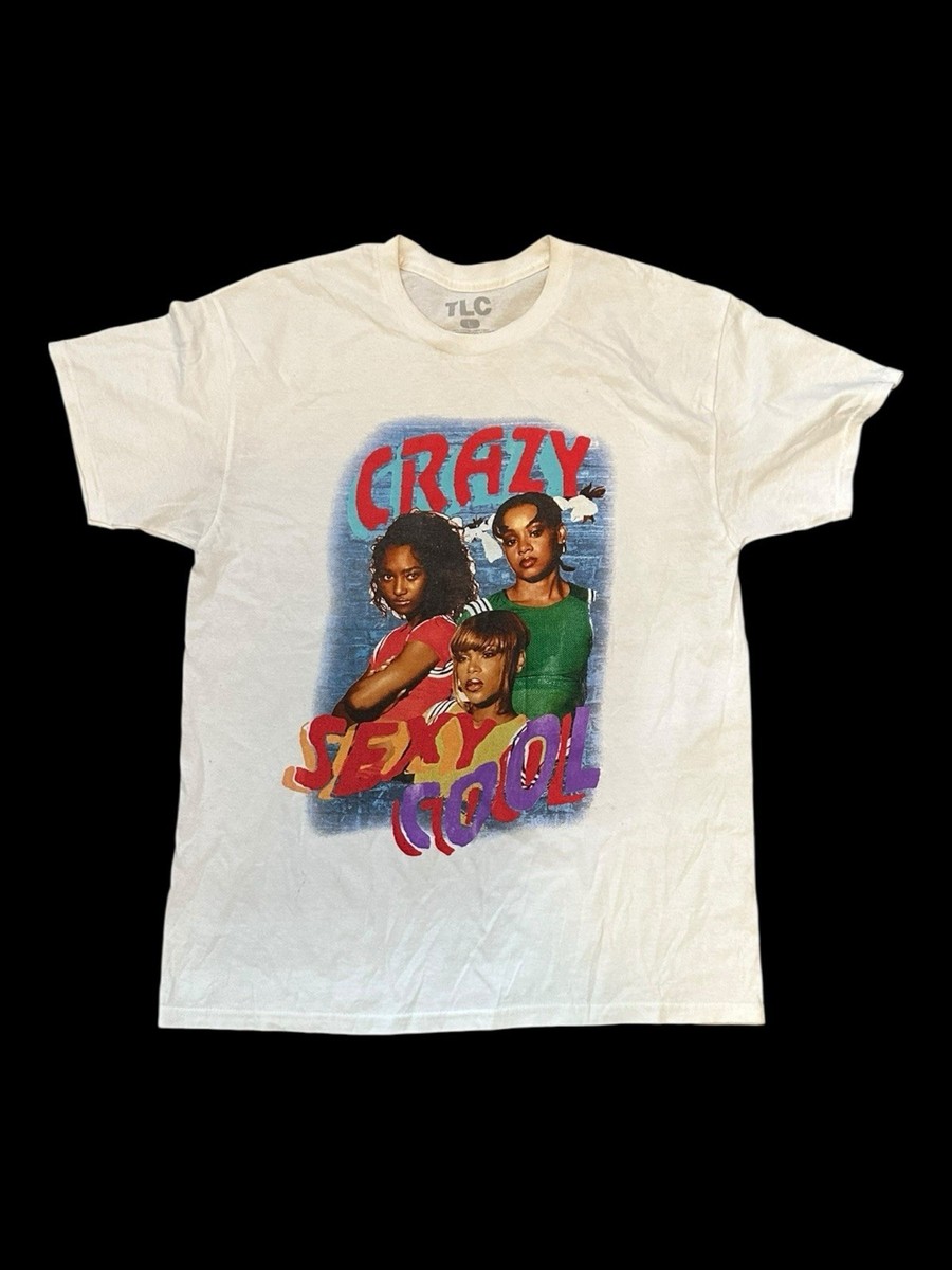 TLC T-Shirt Crazy Sexy Cool White Graphic 1994 Album Size Large