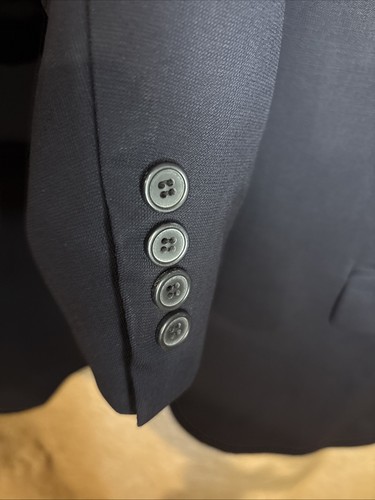 Versini Blazer Men's 44 Extra Long Black Suit Jacket Sport Coat 100% Wool #77219 - Picture 4 of 7