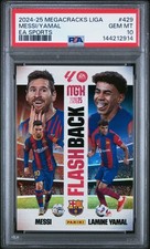 2024 PANINI MEGACRACKS MGK LALIGA EA SPORTS LAMINE YAMAL/LIONEL MESSI PSA 10
