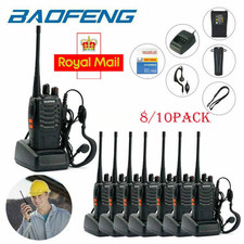10X Walkie Talkie Walky Talky Ear Piece USB 5KM Long Range Two-Way HAM Radio
