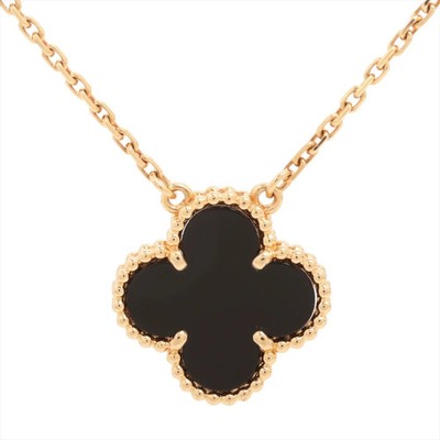 Van Cleef & Arpels Vintage Alhambra Onyx Halskette 750 (YG) 5,2g