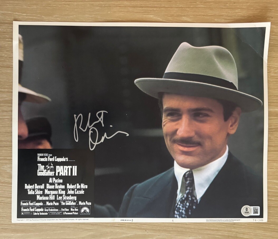 ROBERT DE NIRO SIGNED THE GODFATHER II VITO CORLEONE LOBBY PHOTO