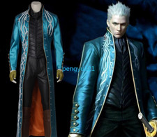 Devil May Cry 3 Vergil Cosplay Costume Men Outfit Halloween Custom Made