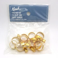 Kirsch Clip On Cafe Rings 14 Brushed Brass 3/4" Inside for 9/16" Rod 1424B 63