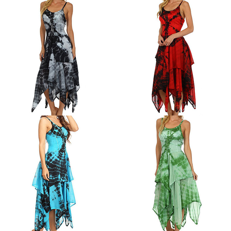 Corset Dress Green Dye Maxi  Summer Tie the Pixie Hem of the Black pink-image