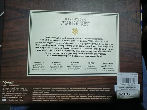 BRAND NEW (SEALED) RIDLEY'S TEXAS HOLD'EM POKER - CARDS + CHIPS - RRP $89.95 - Picture 4 of 4