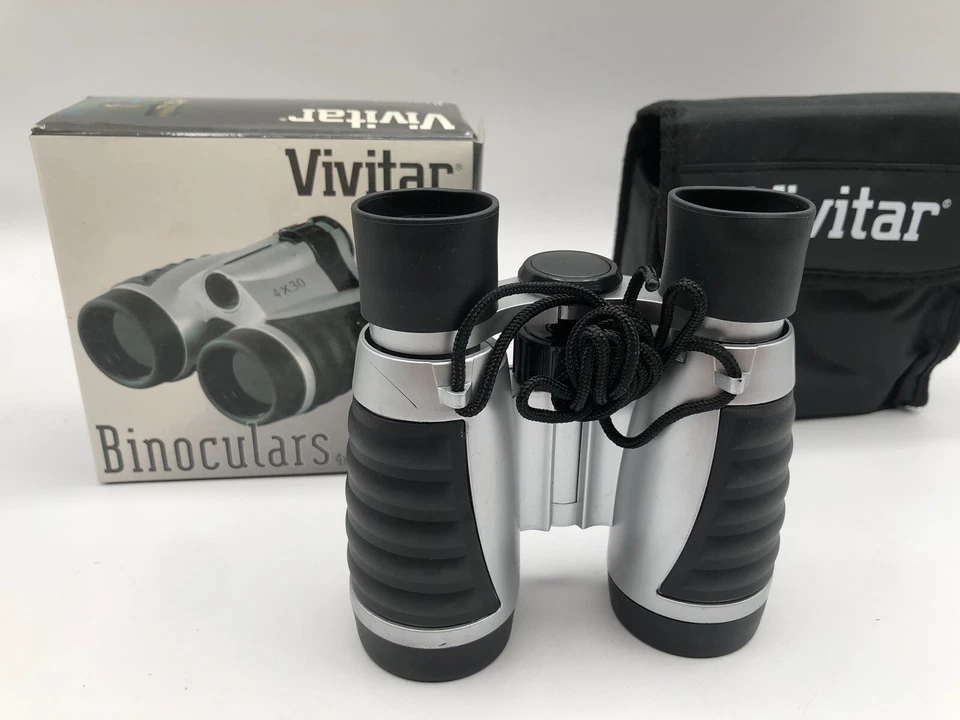 New Vintage Vivitar Binoculars 4 x 30 w Strap Carrying Pouch & Cloth Lens Wipe - Image 3 of 4