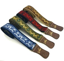 Vtar Guitar Strap - The Celtic Beast Strap in Green with Vegan Leather Ends