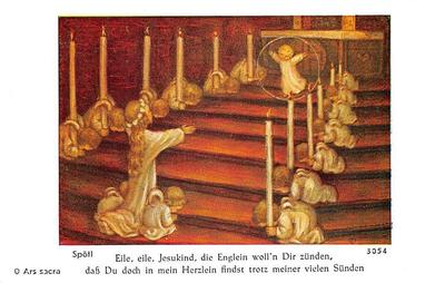 Fleißbildchen Heiligenbild Gebetbild M.Spötl'' Holy card Ars sacra'' H1302''