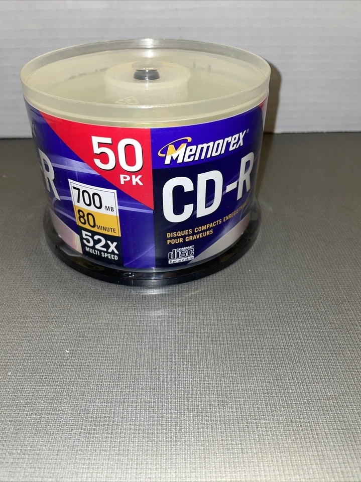 Memorex Recordable CD-R Media 52x 700mb 80min w/spindle 50-pack NEW Sealed - Image 2 of 4
