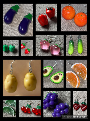 KAUFEN SIE 2 ERHALTEN SIE 1 GRATIS lustige fruchtige & pflanzliche Ohrringe | Lebensmittel-inspirierter Kawaii-Schmuck