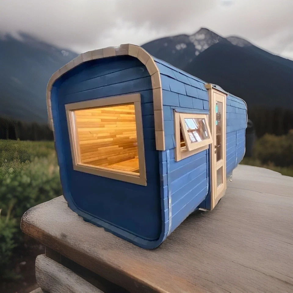 Quadrosauna Luxus, Premium Saunafass, Fasssauna aus Thermoholz 4 m / Isolierung - Bild 2 von 4