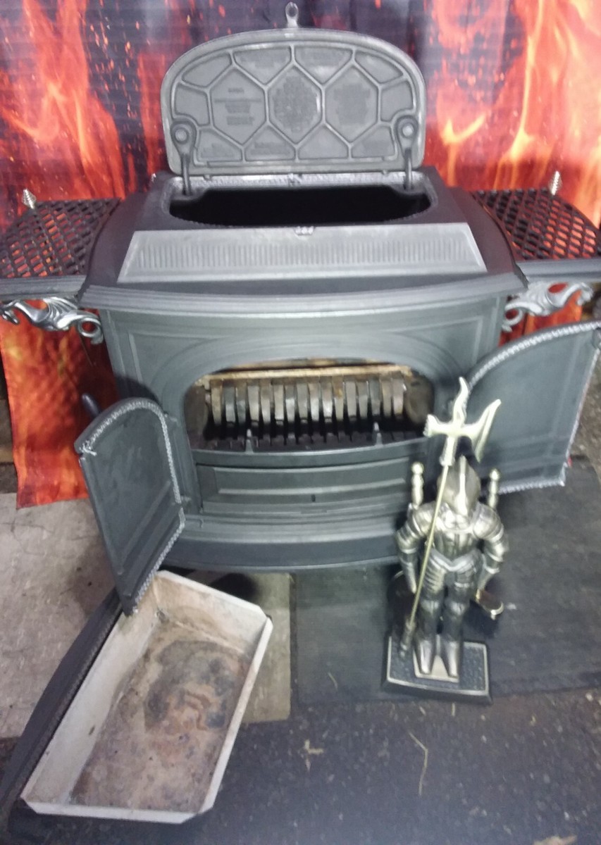 Vermont Castings COAL STOVE: Model 2310 u0026#034;Dragon Slayeru0026#034; w/  Warming Shelves | eBay