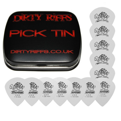 12 x Dunlop Tortex Jazz III 3 weiße Gitarren-Plektren/Gitarrenplektren je 2 in einer Dose