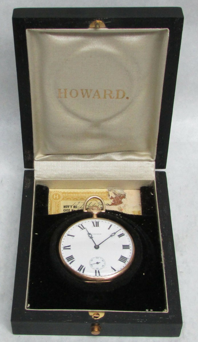 HOWARD & CO BOSTON 14K GOLD 17 JEWEL POCKET WATCH #1276649 IN