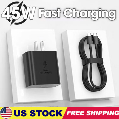 #ad 45W USB Type C Super Fast Wall PD Charger 6ft Cable For Samsung S22 Ultra S23 $1.99