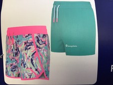 NEW GIRL'S CHAMPION 2 PACK SOFT STRETCH SZ 4 PULL ON SHORT UPF 30 T10-13 