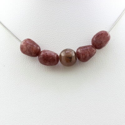 Minerals And Precious Stones. Ruby Bead Necklace From Brazil + Mogok Rubies