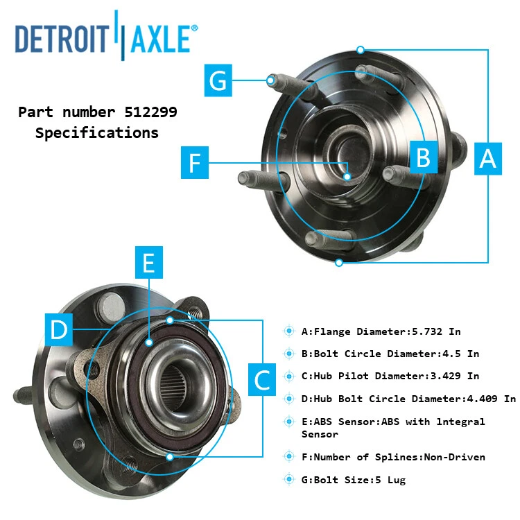 Cojinete y buje de rueda trasera tracción delantera para Ford Freestyle Taurus X Mercury Montego Sable Foto 3 de 4