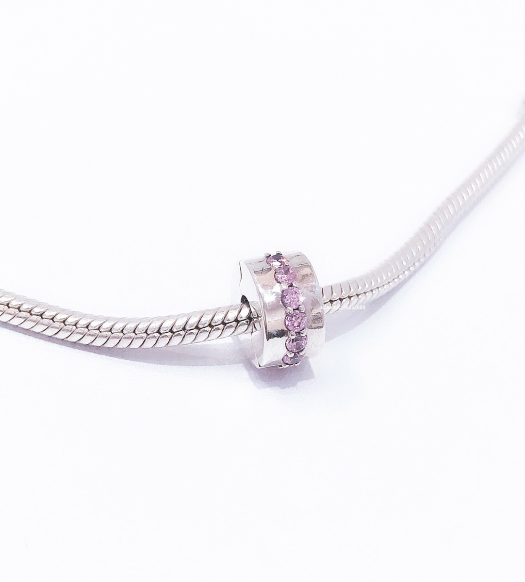 NEW Authentic PANDORA 925 Shining Path Pink Crystal Clip Charm