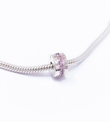 NEW Authentic PANDORA 925 Shining Path Pink Crystal Clip Charm Pendant 791972PCZ